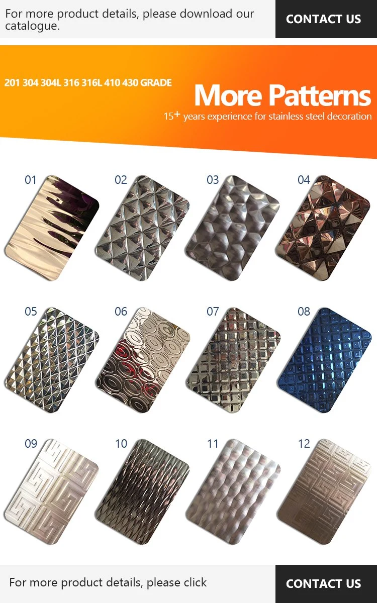 201 Embossed Plate 304 Stainless Steel Checkered Plate Diamond Plate